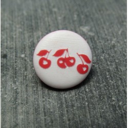 Bouton cerise coeur 13mm