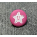 Bouton étoile de mer smile fuschia 13mm