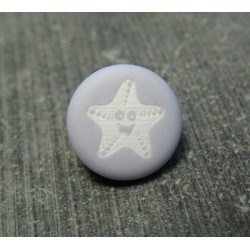 Bouton étoile de mer smile gris bleu 13 mm