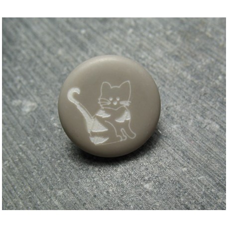 Bouton chat beige 15 mm