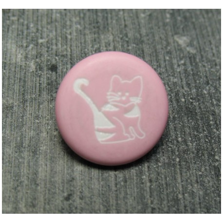 Bouton chat rose 15 mm