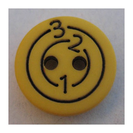 Bouton 123 jaune 13mm 