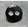 Bouton 2 trous fleur noir 18 mm