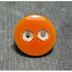 Bouton 2 trous fleur orange 18mm