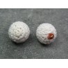 Bouton boule laine blanche 18 mm