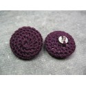 Bouton laine violette 27mm