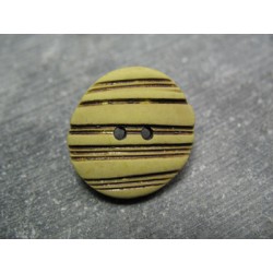 Bouton strié oval savane 22mm