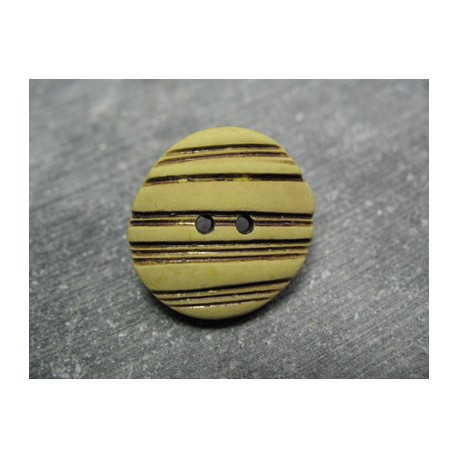 Bouton strié oval savane 22 mm