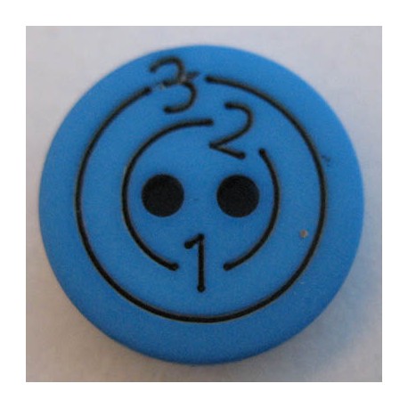 Bouton 123 bleu vif 15 mm b6