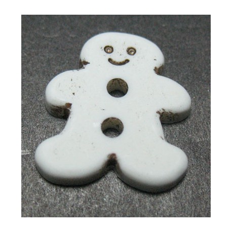 Bouton pain d'épice blanc 18mm