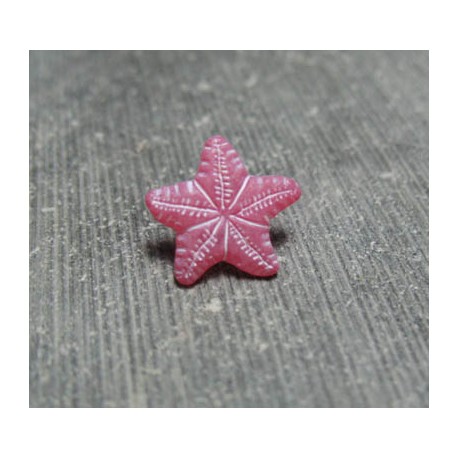 Bouton étoile de mer rose 12 mm