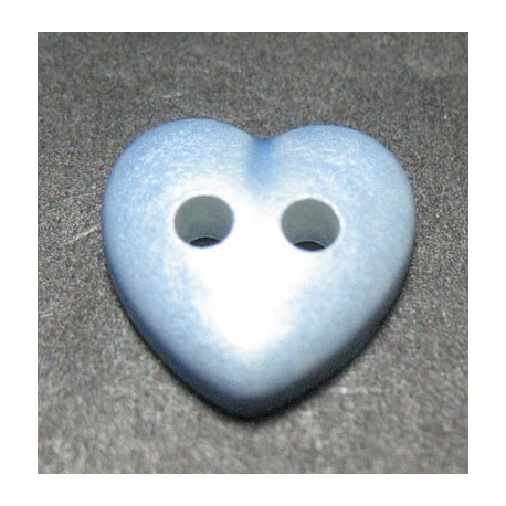 Bouton coeur bleu nacre 11mm