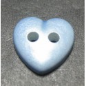 Bouton coeur bleu nacre 11 mm b14