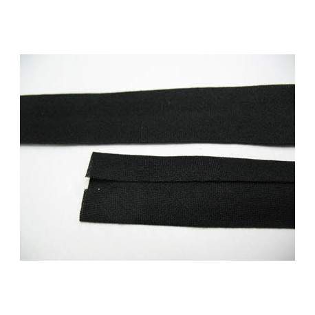Biais noir préplié coton 10 mm