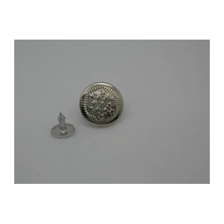 Bouton jean étoile argent 17 mm