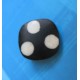 Bouton corne noir point blanc 18 mm