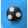 Bouton corne noir point blanc 18 mm