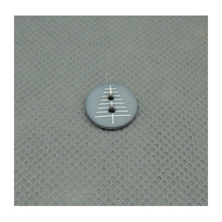 Bouton sapin gris blanc 12mm