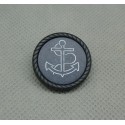 Bouton ancre noir marine 22mm