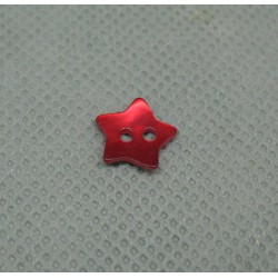 Bouton nacre étoile rouge 10mm