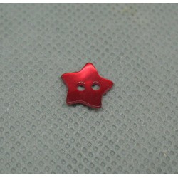 Bouton nacre étoile rouge 10mm