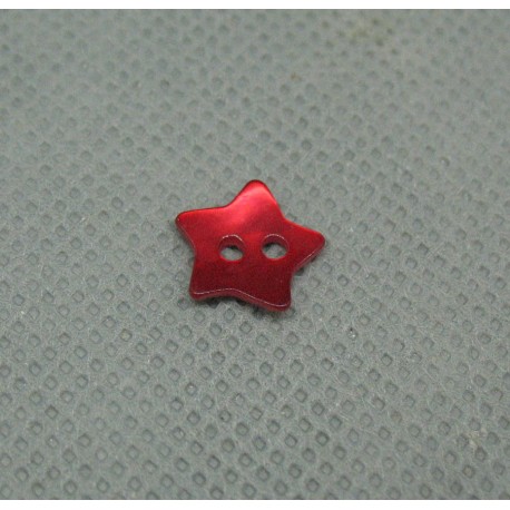 Bouton nacre étoile rouge 10mm