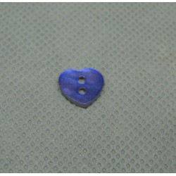 Bouton nacre coeur violet 10mm
