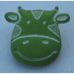 Bouton vache vert anis 17 mm b8