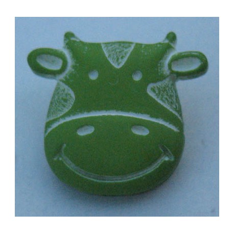 Bouton vache vert anis 15mm