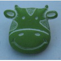 Bouton vache vert anis 15mm