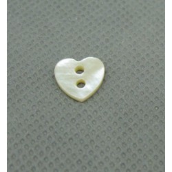 Bouton nacre naturel coeur 10mm