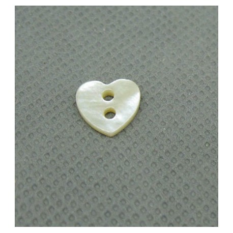 Bouton nacre naturel coeur 10mm