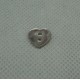Bouton nacre coeur marron 10mm