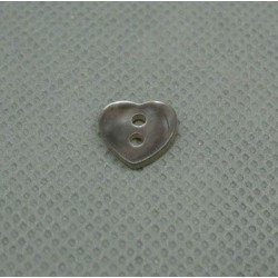 Bouton nacre coeur marron 10mm