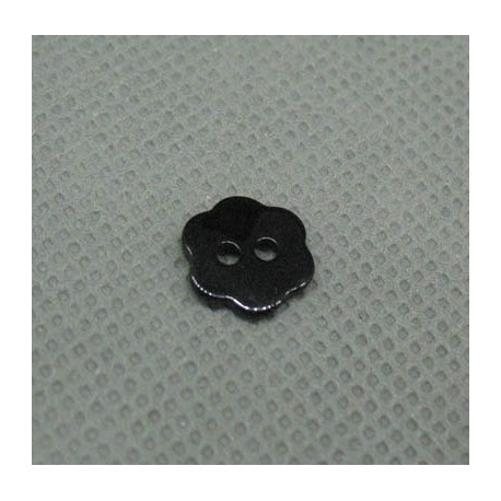 Bouton nacre fleur noir 10mm