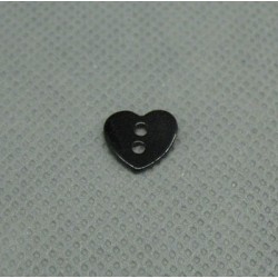 Bouton nacre coeur noir 10mm