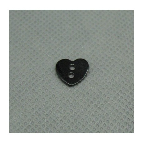 Bouton nacre coeur noir 10mm