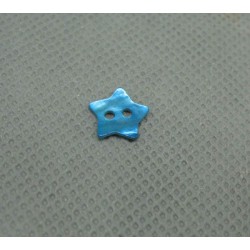 Bouton nacre étoile turquoise 10mm