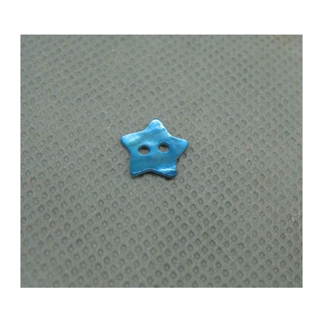 Bouton nacre étoile turquoise 10mm