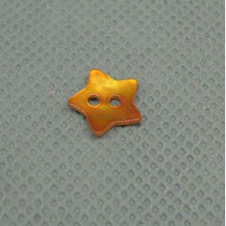 Bouton nacre étoile orange 10mm