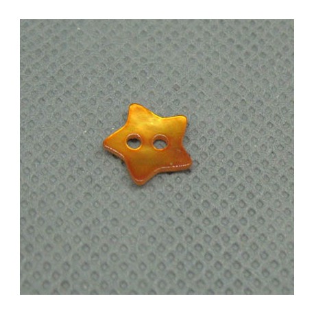 Bouton nacre étoile orange 10mm