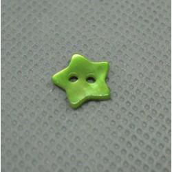 Bouton nacre étoile vert anis 10mm