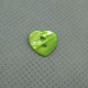 Bouton nacre coeur vert anis 10mm