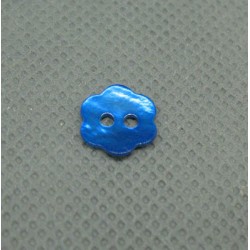 Bouton nacre fleur bleu gitane 10mm