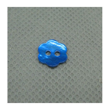 Bouton nacre fleur bleu gitane 10mm