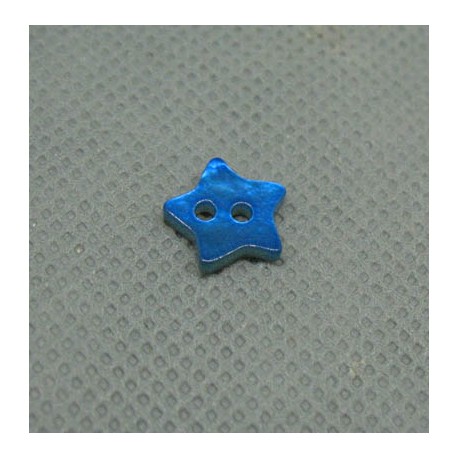 Bouton nacre étoile bleu gitane 10mm