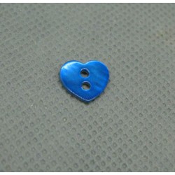 Bouton nacre coeur bleu gitane 10mm