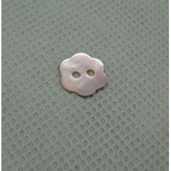 Bouton nacre fleur rose 10mm