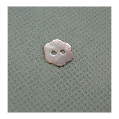 Bouton nacre fleur rose 10mm