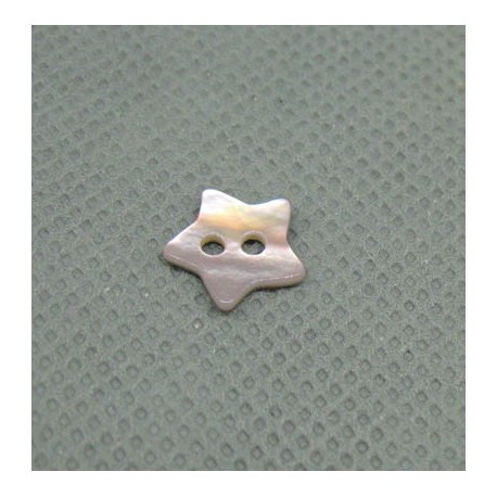 Bouton nacre étoile rose 10mm